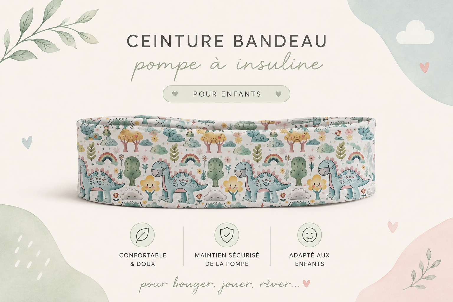 Ceinture bandeau pour pompe a insuline