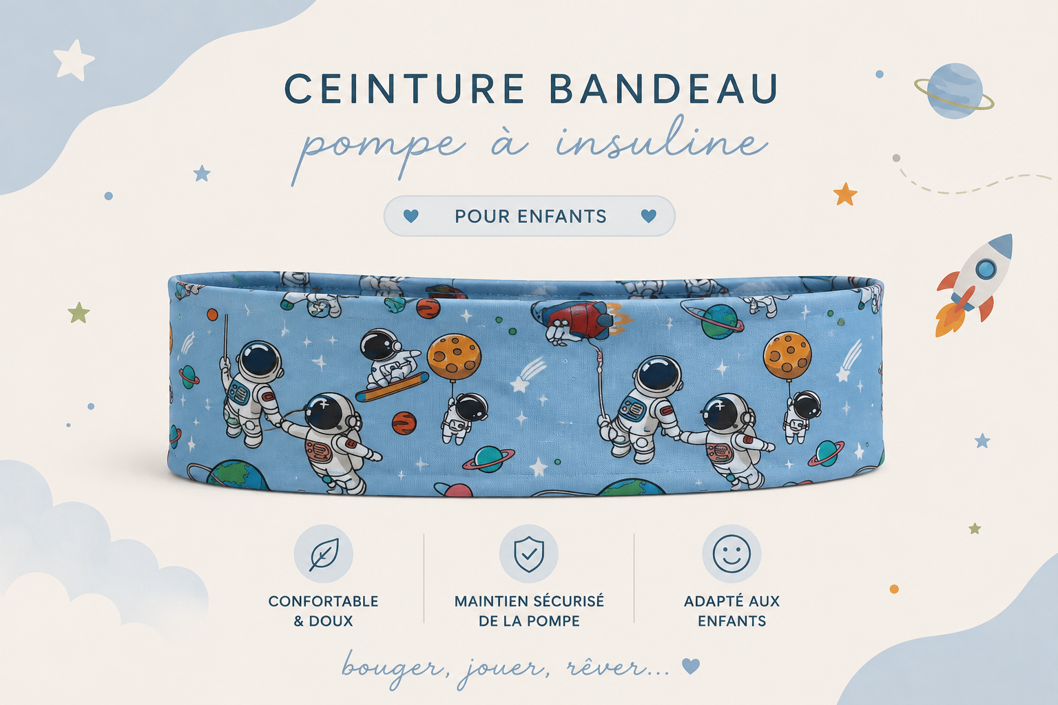 Ceinture bandeau pour pompe a insuline